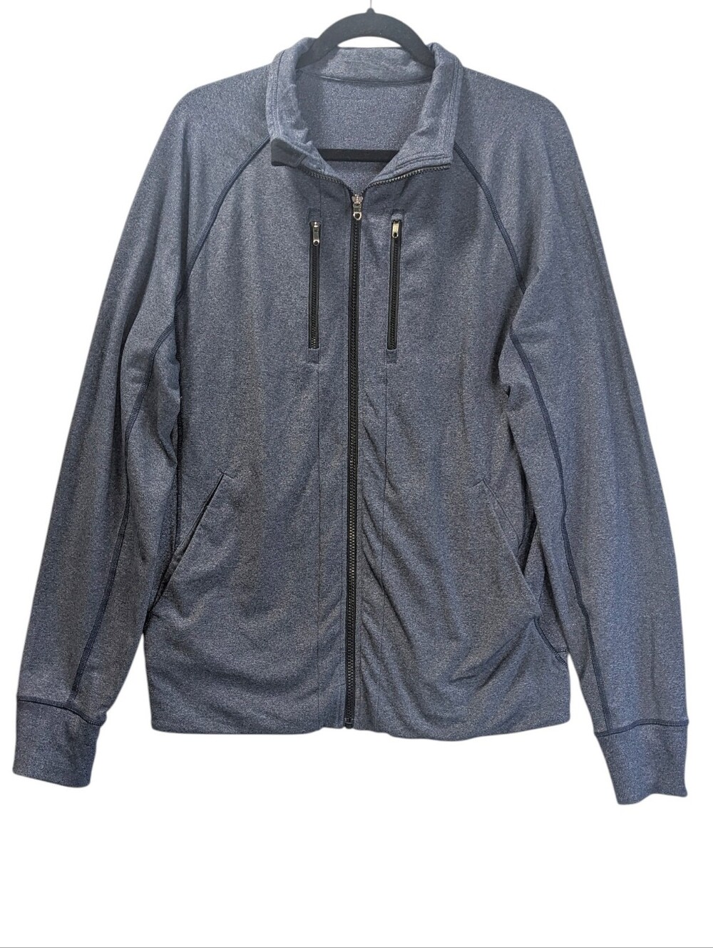 lululemon Men's Shift Jacket Navy Heathered Full-Zip Performance Jacket Size L